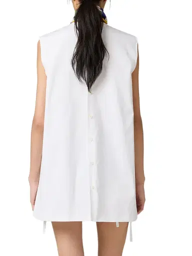 Miu Miu Women's Poplin Mini-Dress - White | Thumbnail 3 Miu Miu Women's Poplin Mini-Dress - White | Thumbnail 3