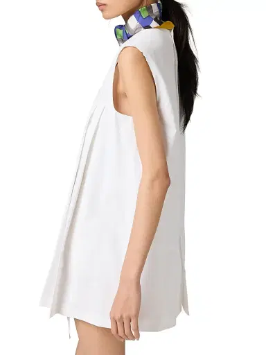 Miu Miu Women's Poplin Mini-Dress - White | Thumbnail 6 Miu Miu Women's Poplin Mini-Dress - White | Thumbnail 6