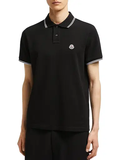 Moncler Men's Polo Shirt in Cotton - Black - Size XXL | Thumbnail 2