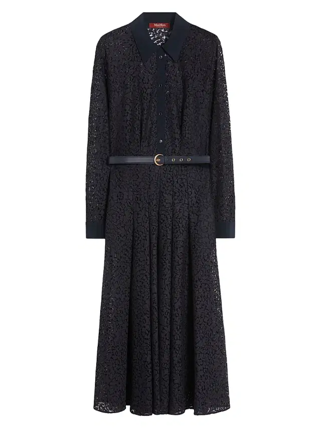 Women's Lace Shirt Dress - Navy