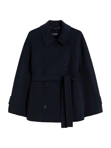 Max Mara Women's Double Breasted Pure Wool Cropped Coat - Midnight Blue - Size 16 | Thumbnail 1