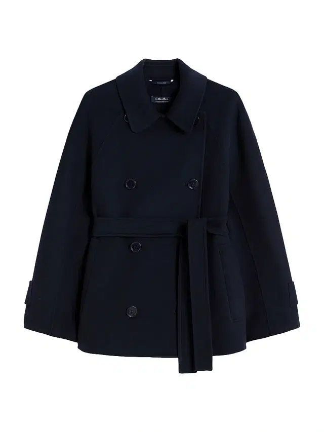 Max Mara Women's Double Breasted Pure Wool Cropped Coat - Midnight Blue