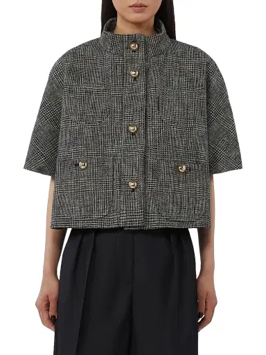 Max Mara Women's Patterned Cotton Cloak - Black - Size Medium | Thumbnail 2