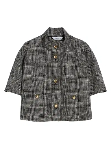 Max Mara Women's Patterned Cotton Cloak - Black - Size Medium | Thumbnail 1