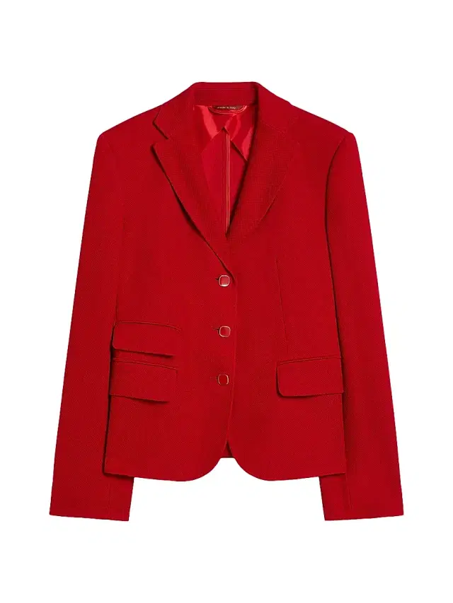 Women's Single Breasted Piqué Jersey Jacket - Red