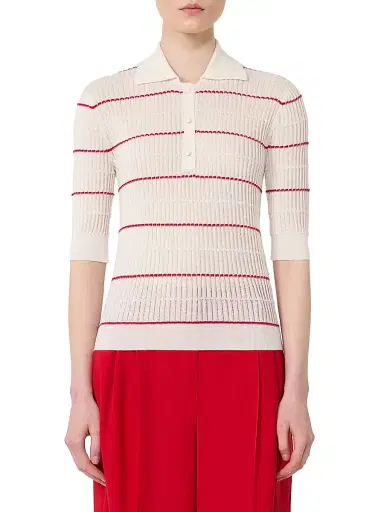 Max Mara Women's Silk and Wool Yarn Jumper - Beige - Size Large | Thumbnail 2 Max Mara Women's Silk and Wool Yarn Jumper - Beige - Size Large | Thumbnail 2