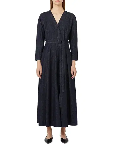 Max Mara Women's Abito in Denim Di Cotone Con Cintura Dress - Ultramarine - Size 14 | Thumbnail 2
