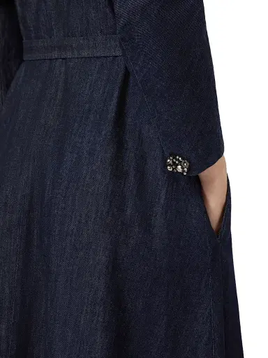 Max Mara Women's Abito in Denim Di Cotone Con Cintura Dress - Ultramarine - Size 14 | Thumbnail 5