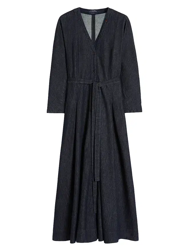 Max Mara Women's Abito in Denim Di Cotone Con Cintura Dress - Ultramarine