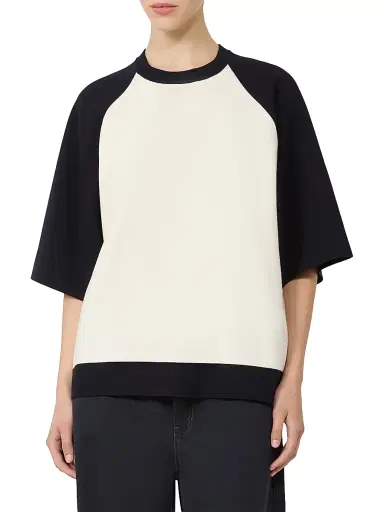 Max Mara Women's Stretch Viscose Boxy Sweater - Beige Multi - Size Medium | Thumbnail 2 Max Mara Women's Stretch Viscose Boxy Sweater - Beige Multi - Size Medium | Thumbnail 2