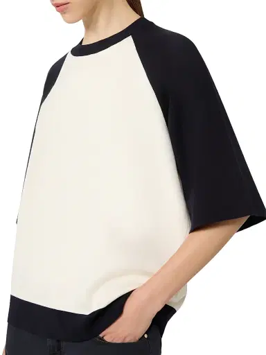 Max Mara Women's Stretch Viscose Boxy Sweater - Beige Multi - Size Medium | Thumbnail 4 Max Mara Women's Stretch Viscose Boxy Sweater - Beige Multi - Size Medium | Thumbnail 4