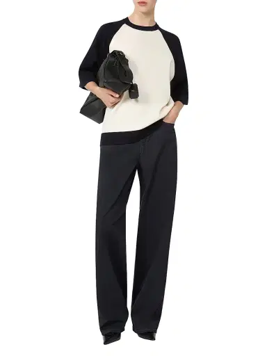 Max Mara Women's Stretch Viscose Boxy Sweater - Beige Multi - Size Medium | Thumbnail 5 Max Mara Women's Stretch Viscose Boxy Sweater - Beige Multi - Size Medium | Thumbnail 5
