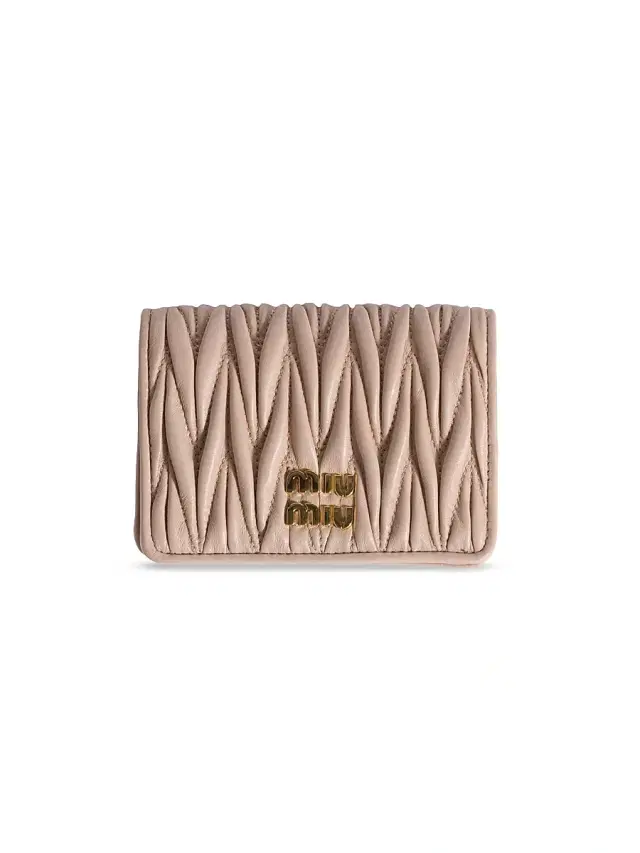 Miu Miu Women's  Matelassé Nappa Leather Wallet - Beige