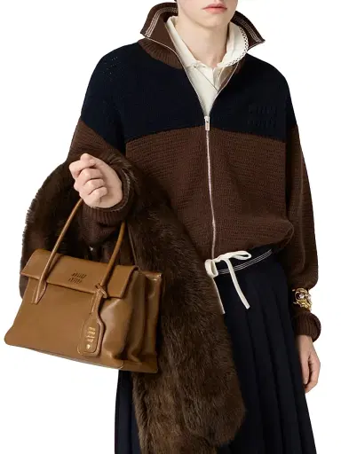 Miu Miu Women's Cashmere Zipper Cardigan | Thumbnail 2