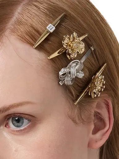 Miu Miu Women's Enameled Metal Hair Clip | Thumbnail 3 Miu Miu Women's Enameled Metal Hair Clip | Thumbnail 3