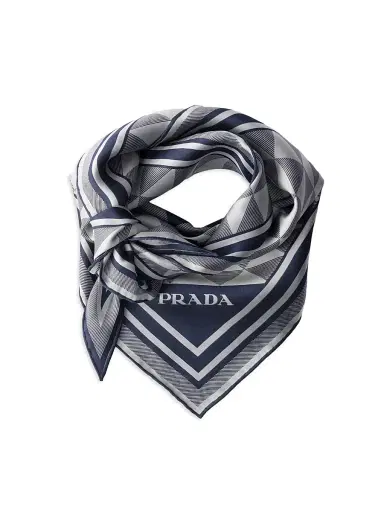 Prada Women's Printed Silk Scarf | Thumbnail 1 Prada Women's Printed Silk Scarf | Thumbnail 1