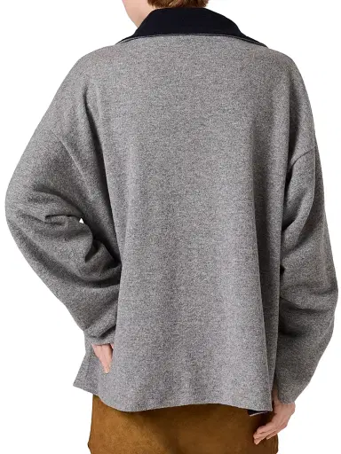 Miu Miu Women's Cashmere Half-Zipper Sweater - Grey | Thumbnail 3