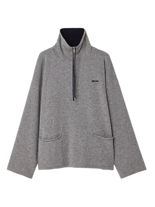 Miu Miu Women's Cashmere Half-Zipper Sweater - Grey