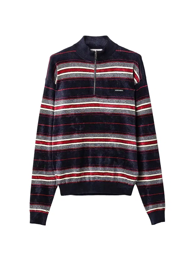 Women's Chenille Half-Zipper Sweater - Blue Multi