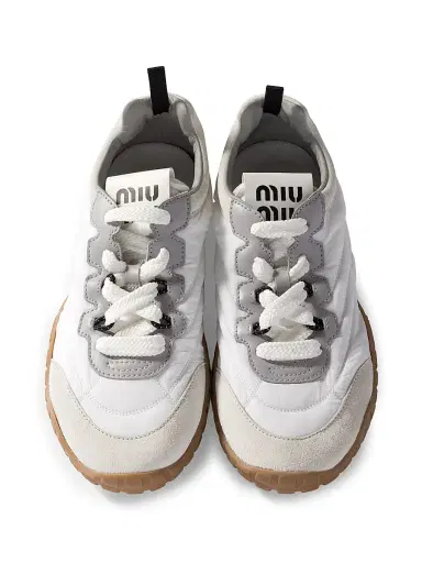 Miu Miu Women's Tyre Technical Fabric and Suede Sneakers - White - Size 5.5 | Thumbnail 2 Miu Miu Women's Tyre Technical Fabric and Suede Sneakers - White - Size 5.5 | Thumbnail 2