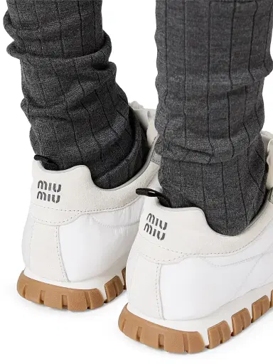 Miu Miu Women's Tyre Technical Fabric and Suede Sneakers - White - Size 5.5 | Thumbnail 5 Miu Miu Women's Tyre Technical Fabric and Suede Sneakers - White - Size 5.5 | Thumbnail 5