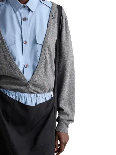 Prada Women's Cashmere Cardigan - Grey | Thumbnail 5
