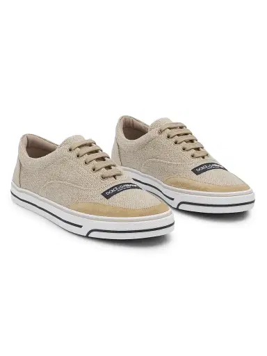 Dolce & Gabbana Men's Woven Low-Top Sneakers - Beige Tan | Thumbnail 2