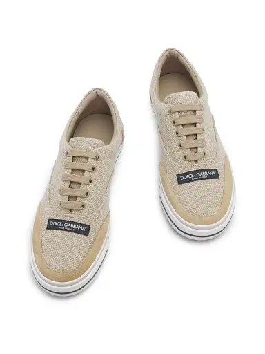 Dolce & Gabbana Men's Woven Low-Top Sneakers - Beige Tan | Thumbnail 4
