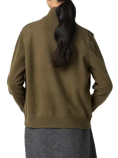 Miu Miu Women's Down-Filled Cashmere Zipper Cardigan - Green | Thumbnail 3