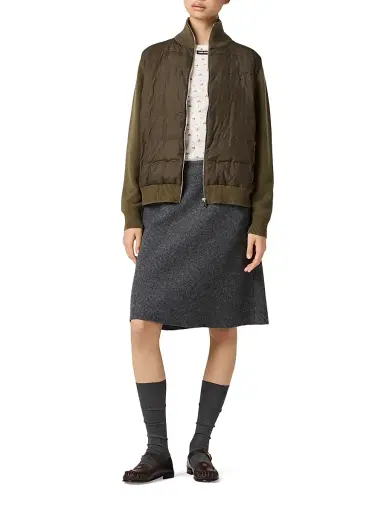 Miu Miu Women's Down-Filled Cashmere Zipper Cardigan - Green | Thumbnail 6