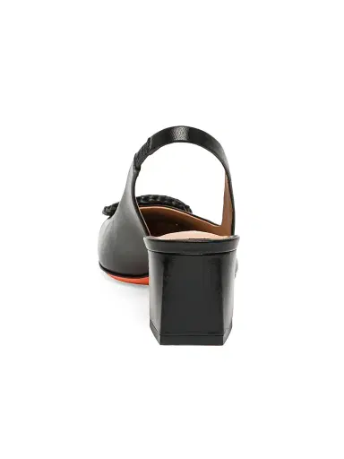 Santoni Women's Corolle Leather Slingback Pumps - Black - Size 9.5 | Thumbnail 7 Santoni Women's Corolle Leather Slingback Pumps - Black - Size 9.5 | Thumbnail 7