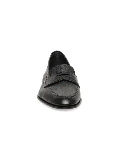 Santoni Women's Marlene Leather Penny Loafers - Black - Size 12 | Thumbnail 3