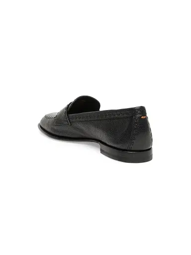 Santoni Women's Marlene Leather Penny Loafers - Black - Size 12 | Thumbnail 6