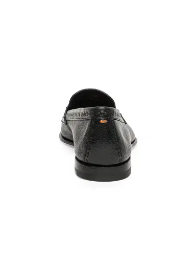 Santoni Women's Marlene Leather Penny Loafers - Black - Size 12 | Thumbnail 7