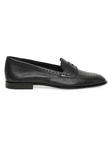 Santoni Women's Marlene Leather Penny Loafers - Black - Size 12 | Thumbnail 1