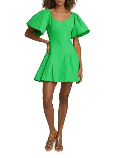 Simkhai Women's Hattie Cotton-Blend Fit & Flare Minidress - Parakeet | Thumbnail 2 Simkhai Women's Hattie Cotton-Blend Fit & Flare Minidress - Parakeet | Thumbnail 2