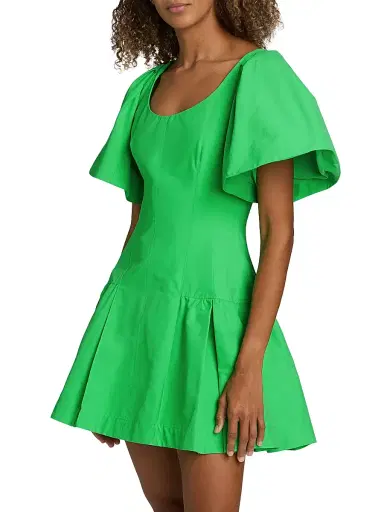 Simkhai Women's Hattie Cotton-Blend Fit & Flare Minidress - Parakeet | Thumbnail 4 Simkhai Women's Hattie Cotton-Blend Fit & Flare Minidress - Parakeet | Thumbnail 4