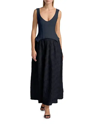 Simkhai Women's Bryony Corseted Maxi Dress - Black - Size 10 | Thumbnail 2