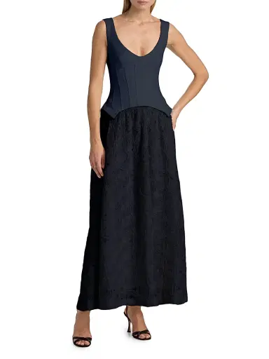 Simkhai Women's Bryony Corseted Maxi Dress - Black - Size 10 | Thumbnail 3