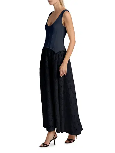 Simkhai Women's Bryony Corseted Maxi Dress - Black - Size 10 | Thumbnail 4
