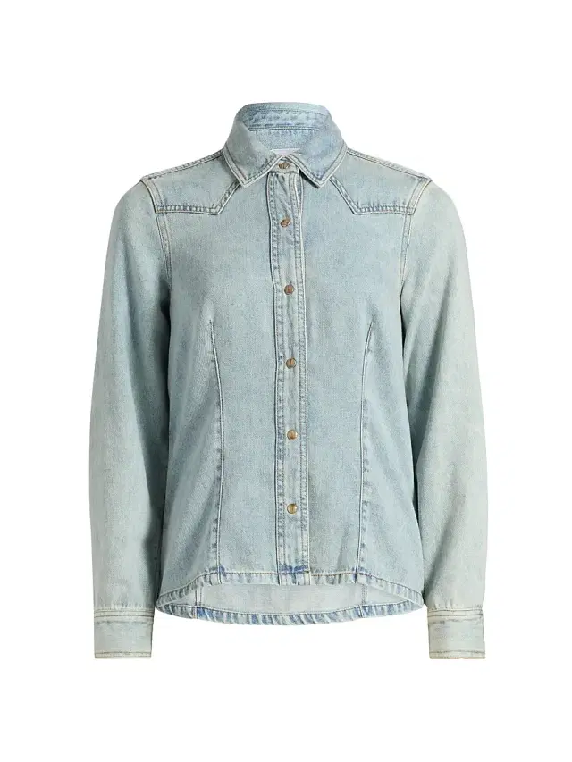 Rails Women's Taiana Snap-Front Cotton-Blend Shirt - Bleached Indigo