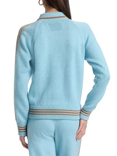 Guest In Residence Women's Cotton-Cashmere Varsity Jacket - Clear Sky - Size Small | Thumbnail 5
