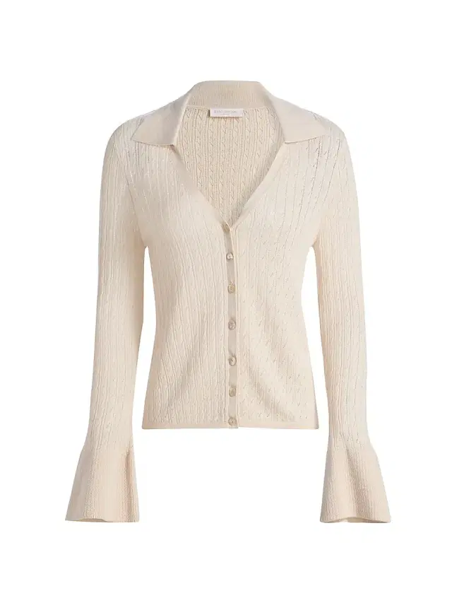 Ramy Brook Women's Cathy Pointelle Cardigan - Sandstone