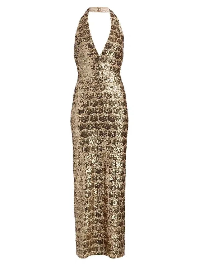 Women's Shauna Sequinned Gown - Gold Sequin