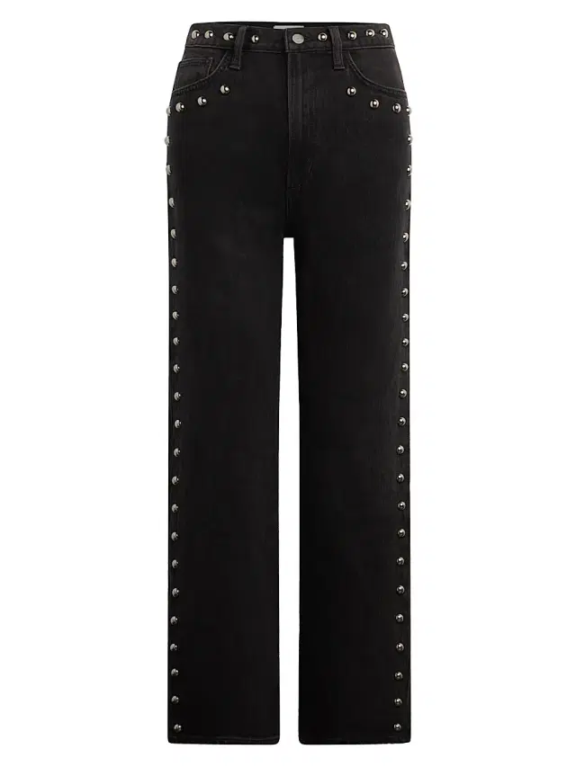 Joe's Jeans Women's The Margot Studded Stretch-Cotton Straight-Leg Jeans - Chic Shadow