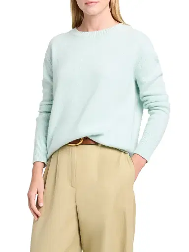TWP Women's Boy Cashmere Crewneck Sweater - Pale Aqua | Thumbnail 3 TWP Women's Boy Cashmere Crewneck Sweater - Pale Aqua | Thumbnail 3