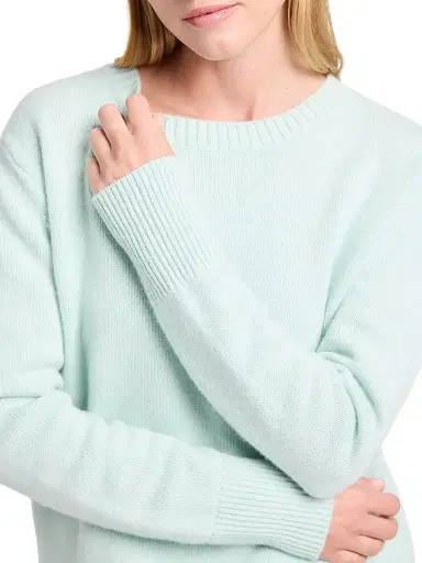 TWP Women's Boy Cashmere Crewneck Sweater - Pale Aqua | Thumbnail 6 TWP Women's Boy Cashmere Crewneck Sweater - Pale Aqua | Thumbnail 6
