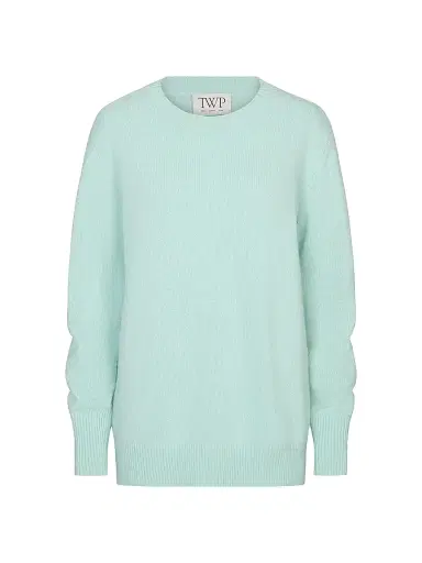TWP Women's Boy Cashmere Crewneck Sweater - Pale Aqua | Thumbnail 1 TWP Women's Boy Cashmere Crewneck Sweater - Pale Aqua | Thumbnail 1