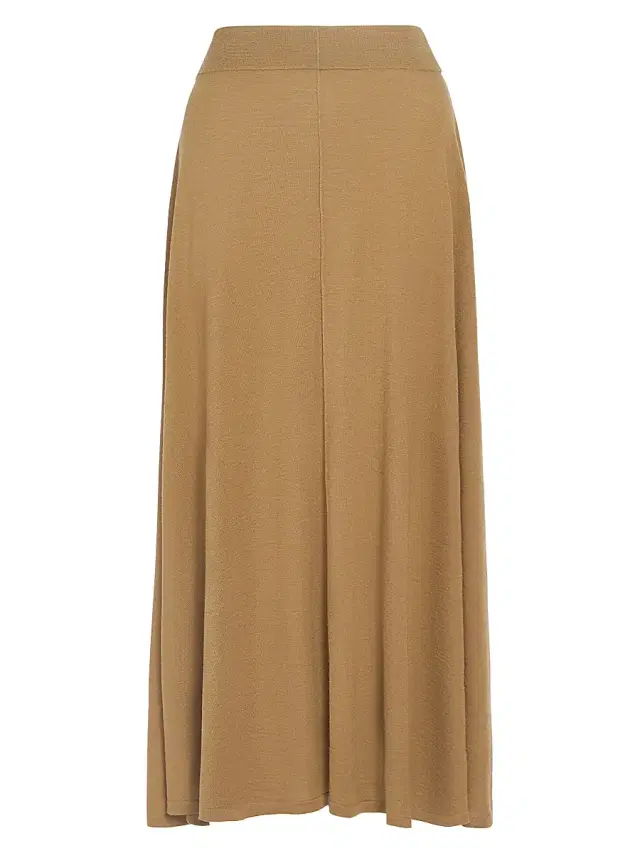TWP Women's Wool-Silk Handkerchief Hem Maxi Skirt - Ermine