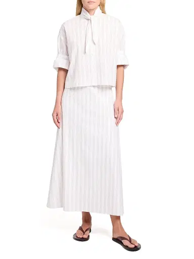 TWP Women's Tie One On Cotton Blouse - White Wine | Thumbnail 2 TWP Women's Tie One On Cotton Blouse - White Wine | Thumbnail 2